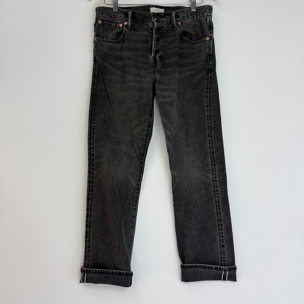 American Eagle AE77 Classic Selvedge Jeans Mens 30x30 Black Straight Button Fly
